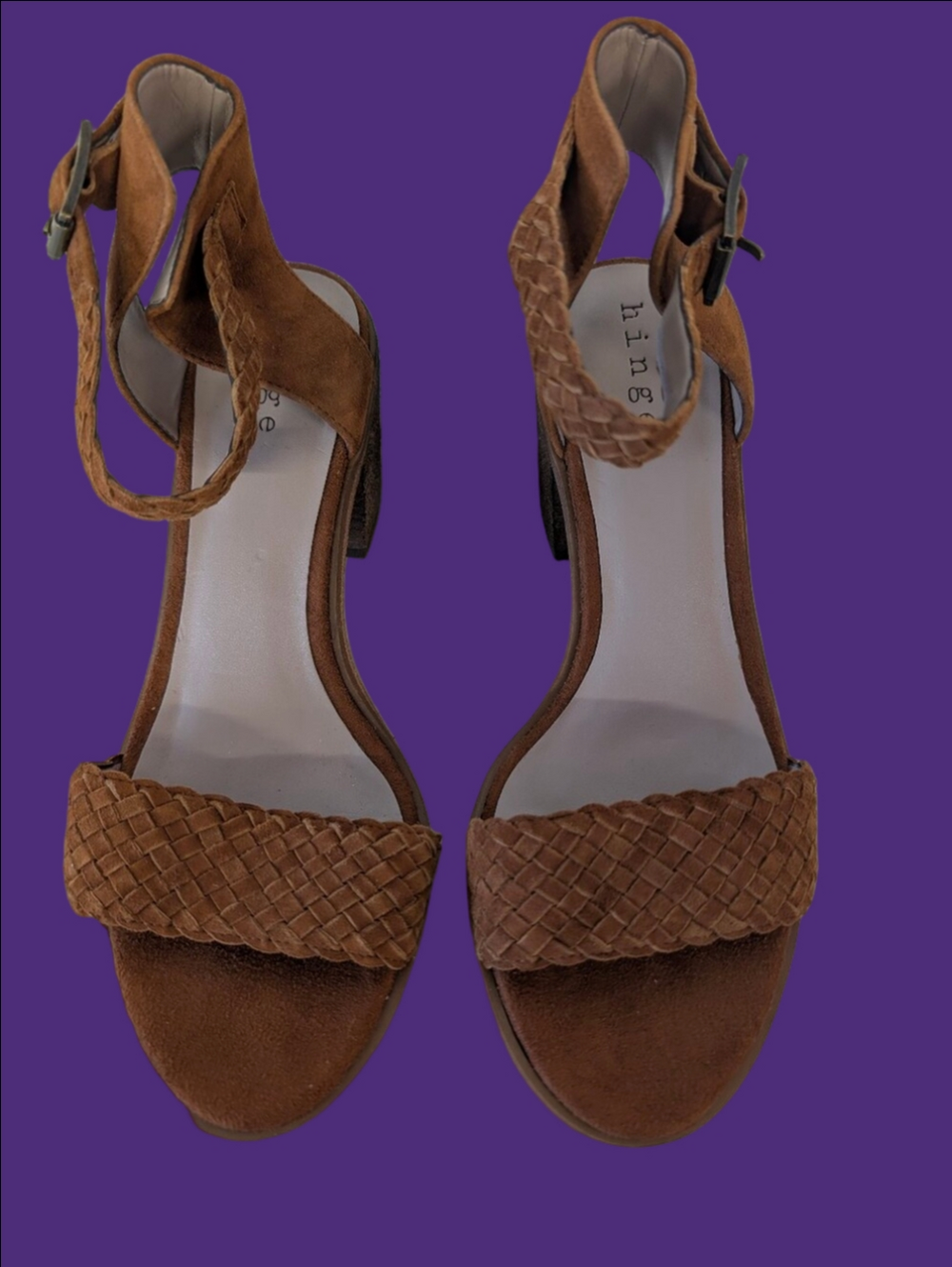 Shoes Sandles Leather Brown Suede Braided Bohemian Ankle-Strap Heeled  Sz 7 NWB